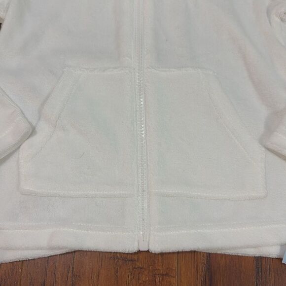 NWT Cat & Jack XS/S White Cover Up Top Full Zip Kangaroo Pockets Long Sleeve - Picture 7 of 7